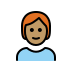 person, medium skin tone, red hair